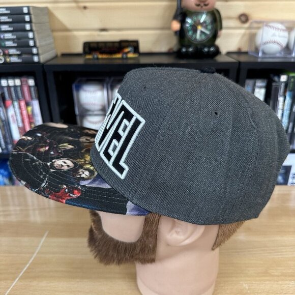 Marvel Avengers Embroidered Multi Hero Snap Back Hat Adjustable Cap Gray - Picture 2 of 5